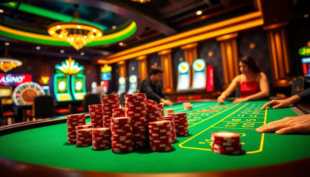 Experience high-stakes gaming at J88 casino with vibrant tables and exciting poker action.