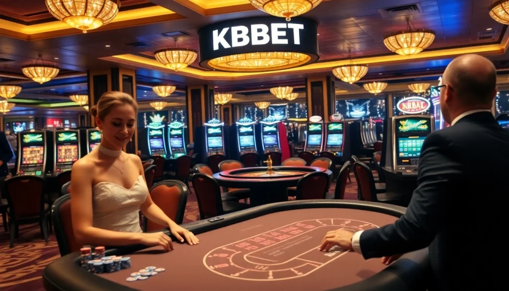 Experience the excitement of KBBET with vibrant casino tables and thrilling gaming action.
