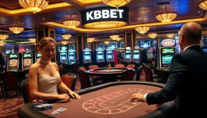 Experience the excitement of KBBET with vibrant casino tables and thrilling gaming action.