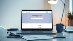 Attest kaufen with an online purchase interface on a professional desk.