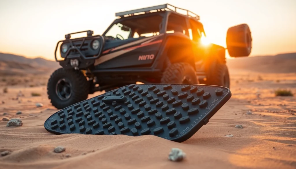 Using traction boards for off-road recovery on a rugged desert terrain