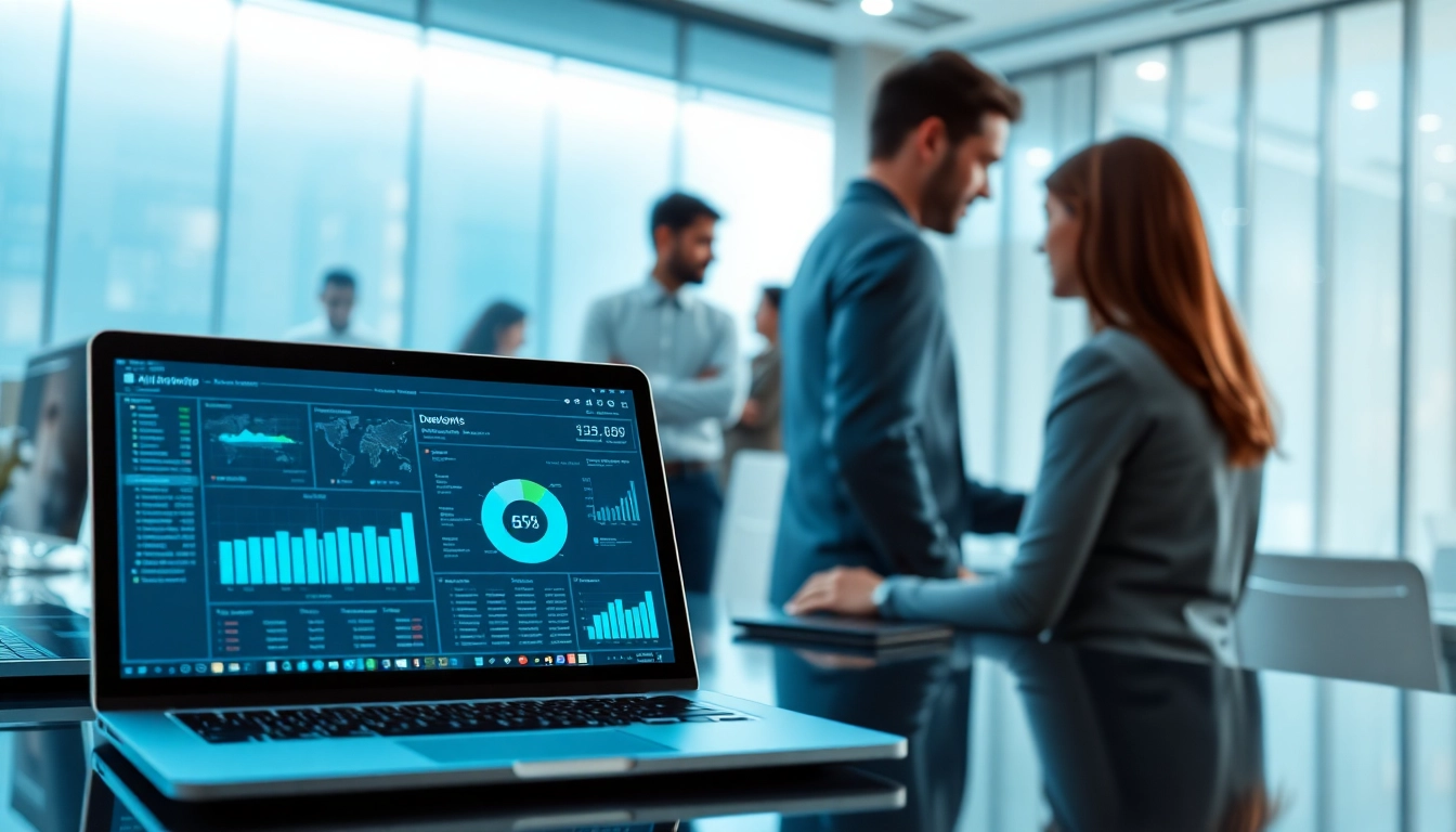 Using AI for competitive intelligence to analyze data in a modern workspace.