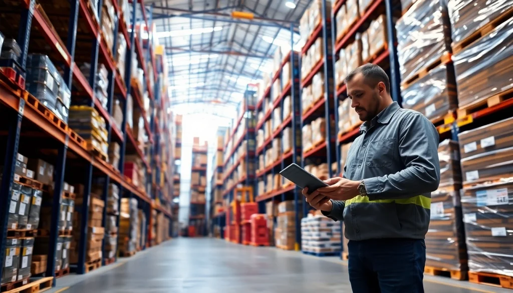 Efficient warehousing environment showcasing organized storage and inventory management.