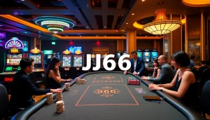 Players exploring thrilling card games at BJ66's vibrant online casino atmosphere.