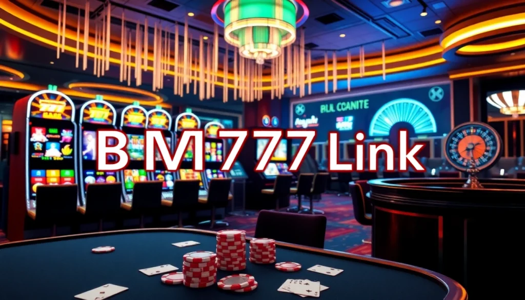 Experience the thrill of the Bmw777 Link as vibrant slot machines and lively casino elements come to life.