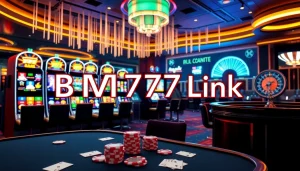 Experience the thrill of the Bmw777 Link as vibrant slot machines and lively casino elements come to life.