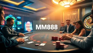 Experience the excitement of MM888 with vibrant casino visuals showcasing dynamic gameplay.