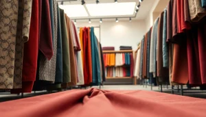 Gevarieerde stoffen in stoffen webshop Nederland, met levendige kleuren en unieke texturen.