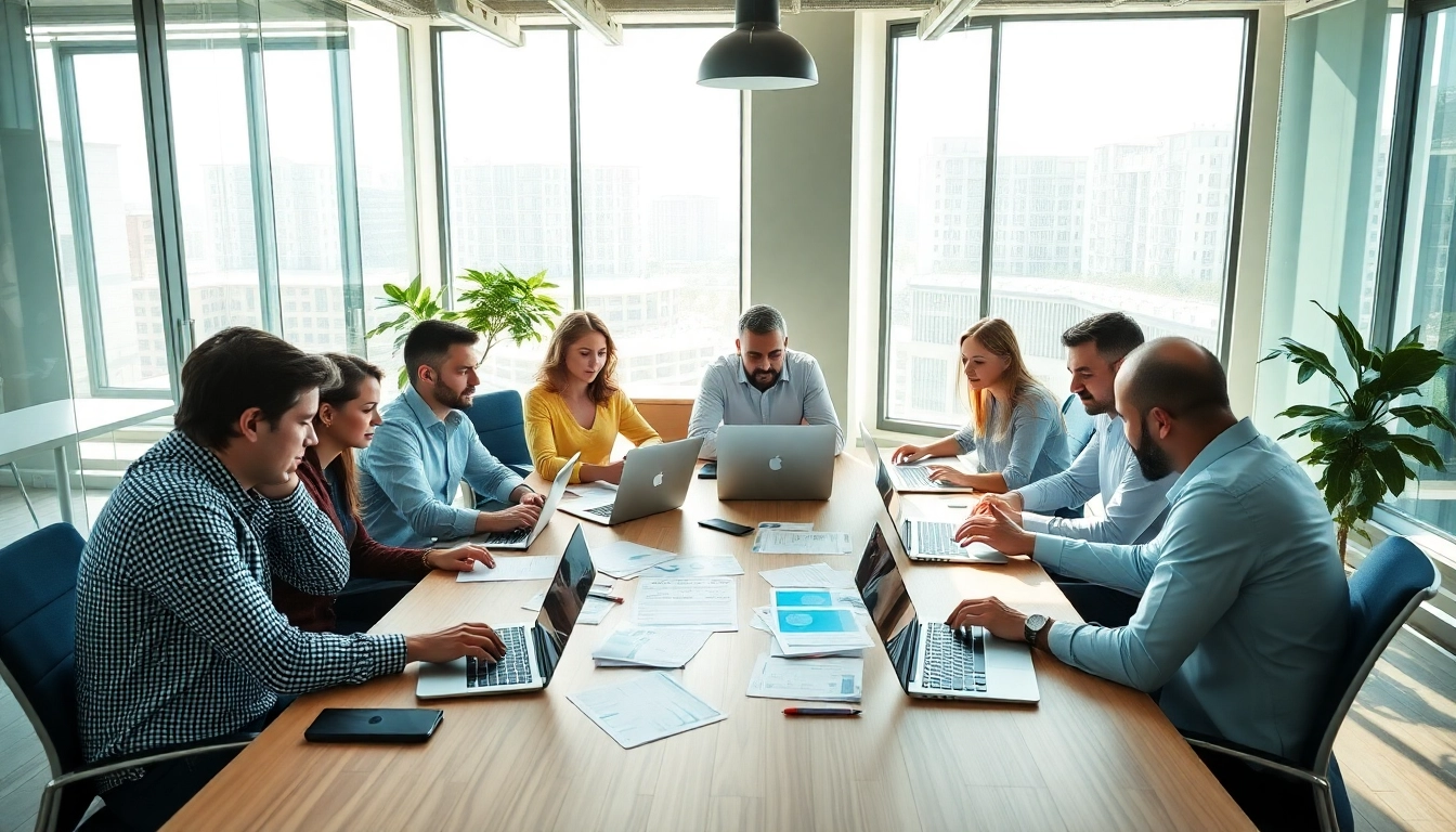 Elevate your Clearwater FL SEO strategy with expert marketers collaborating in a bright office.