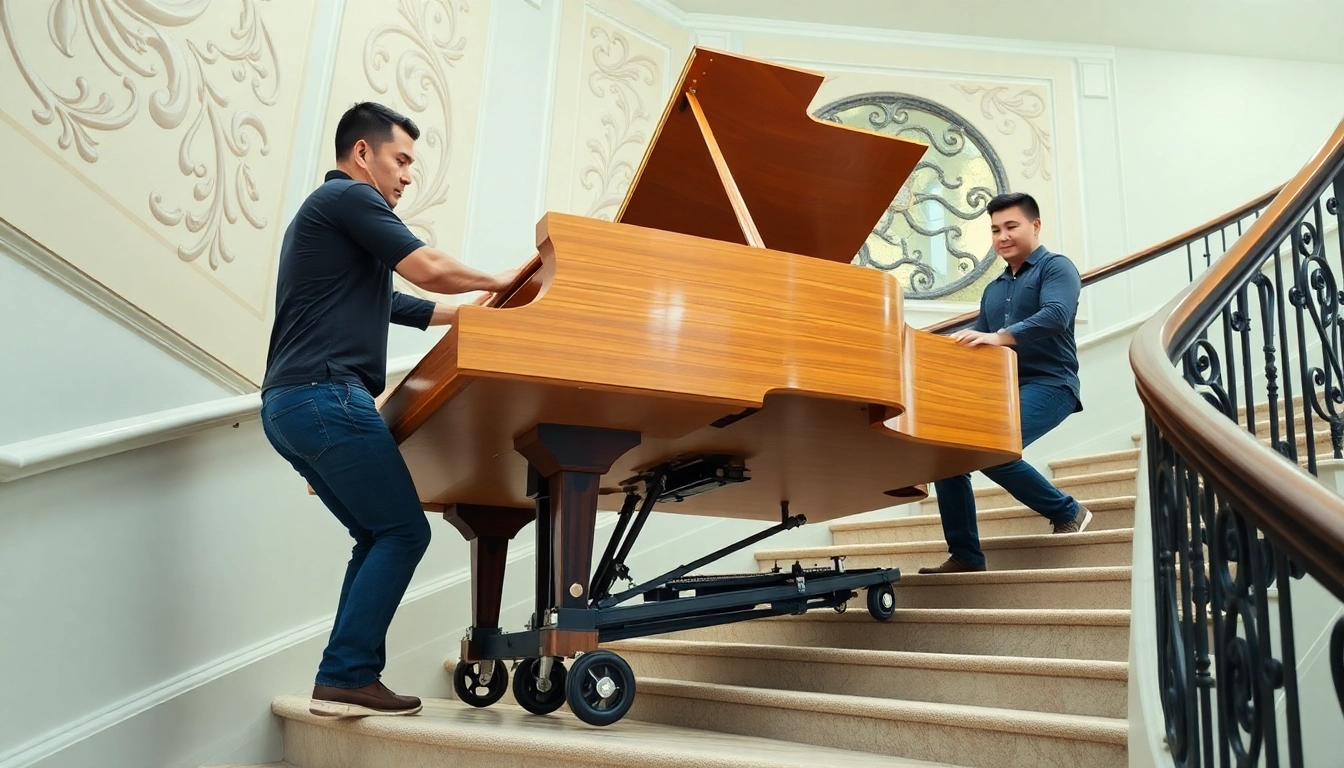 Learn how to move a piano safely with professional movers navigating stairs.