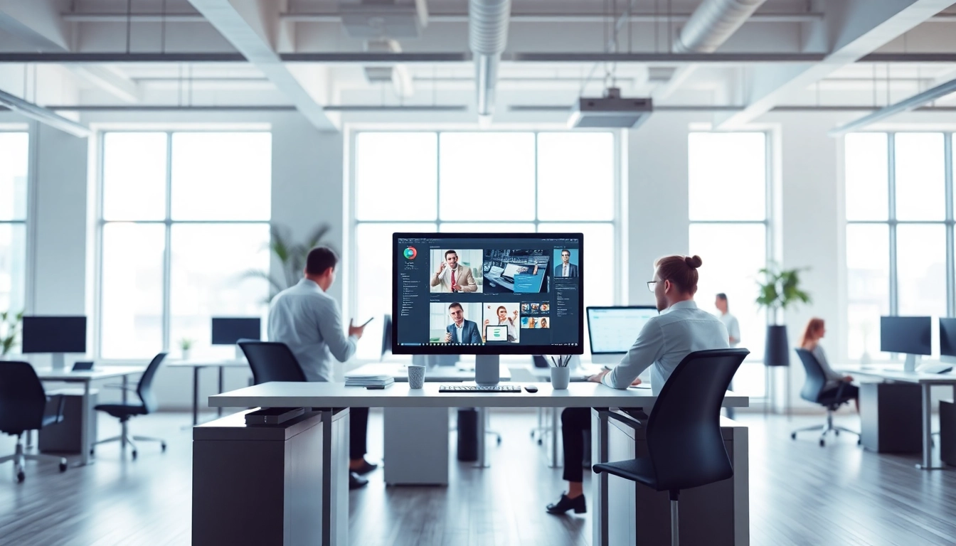 Webdesign-Agentur mit kreativem Team und modernem Arbeitsplatz.
