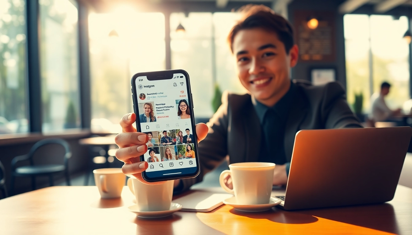 インスタ フォロワー 購入で影響力のある人がスマホでフォロワーを示す