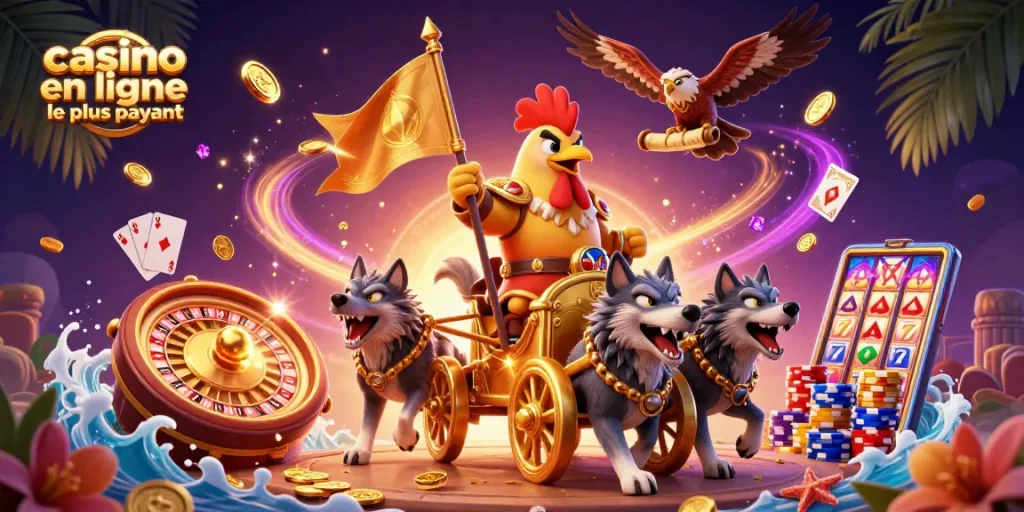 Découvrez le casino en ligne le plus payant avec ce roi des jeux dans un décor vibrant de casino.