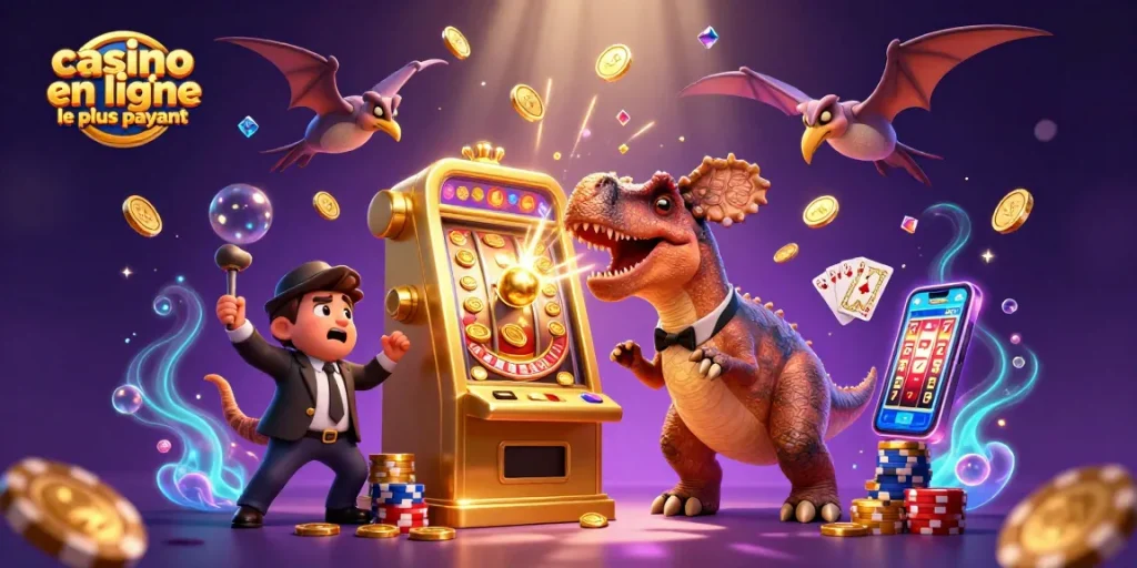 Casino en ligne le plus payant : un pachycephalosaurus en pleine action pour déclencher un jackpot.