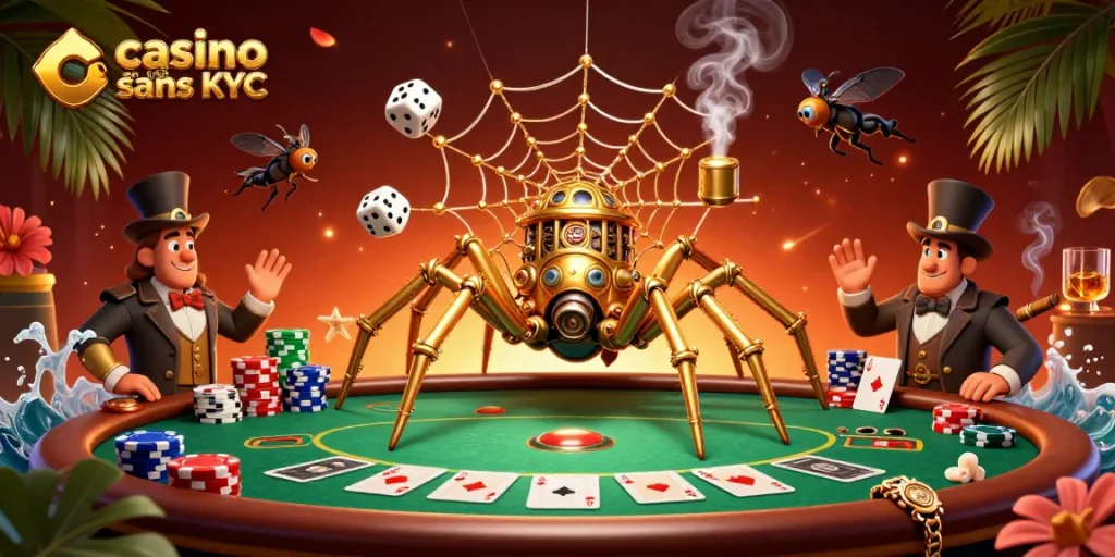 Capturer des gains avec le casino en ligne sans KYC à travers une illustration dynamique.
