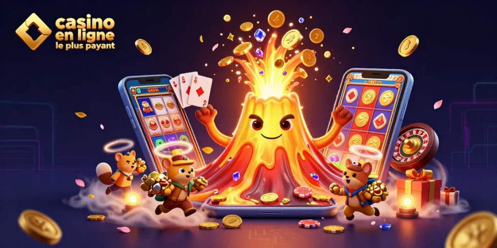 Casino en ligne le plus payant : découvrez un volcan doré émettant des trésors dans un monde vibrant.