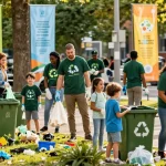 Volunteers engaging in community cleanup at https://factors.org.uk, showcasing teamwork and environmental awareness.