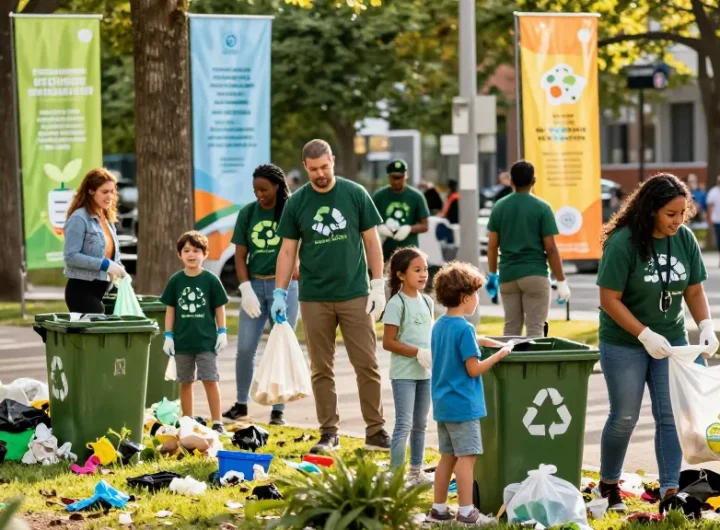 Volunteers engaging in community cleanup at https://factors.org.uk, showcasing teamwork and environmental awareness.